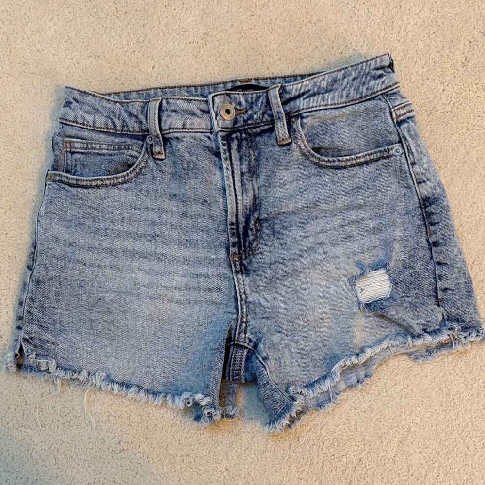 BCBGeneration Light Blue Distressed Jean Shorts